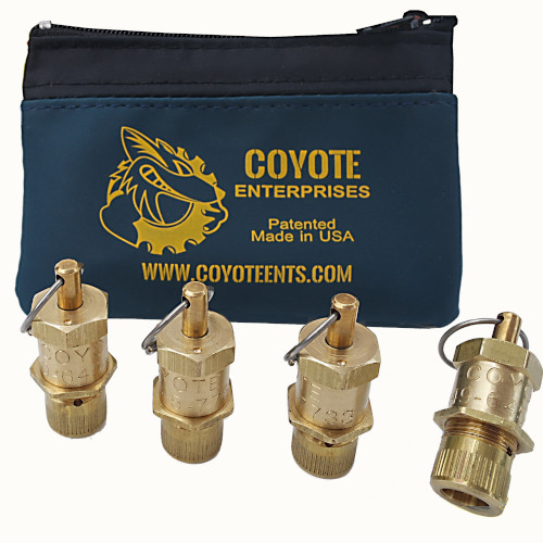 CED456, SET OF FOUR COYOTE AUTOMATIC TIRE DEFLATORS – RANGE 1 to 65 PSINo  Longer Available. Replaced by COYOTE VORTEX V2 . Click here for the latest  model. - Coyote Enterprises